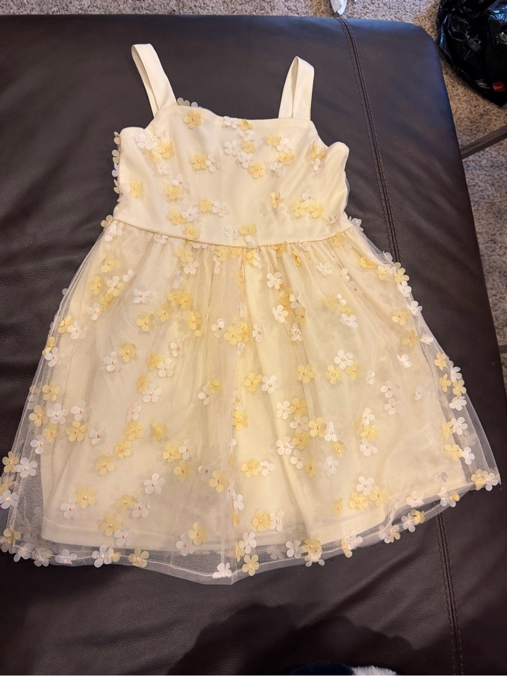 The Children's Place Yellow Floral Appliqué Tulle Sundress